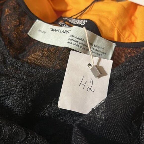 Off white lace crop top black M - Picture 6 of 8